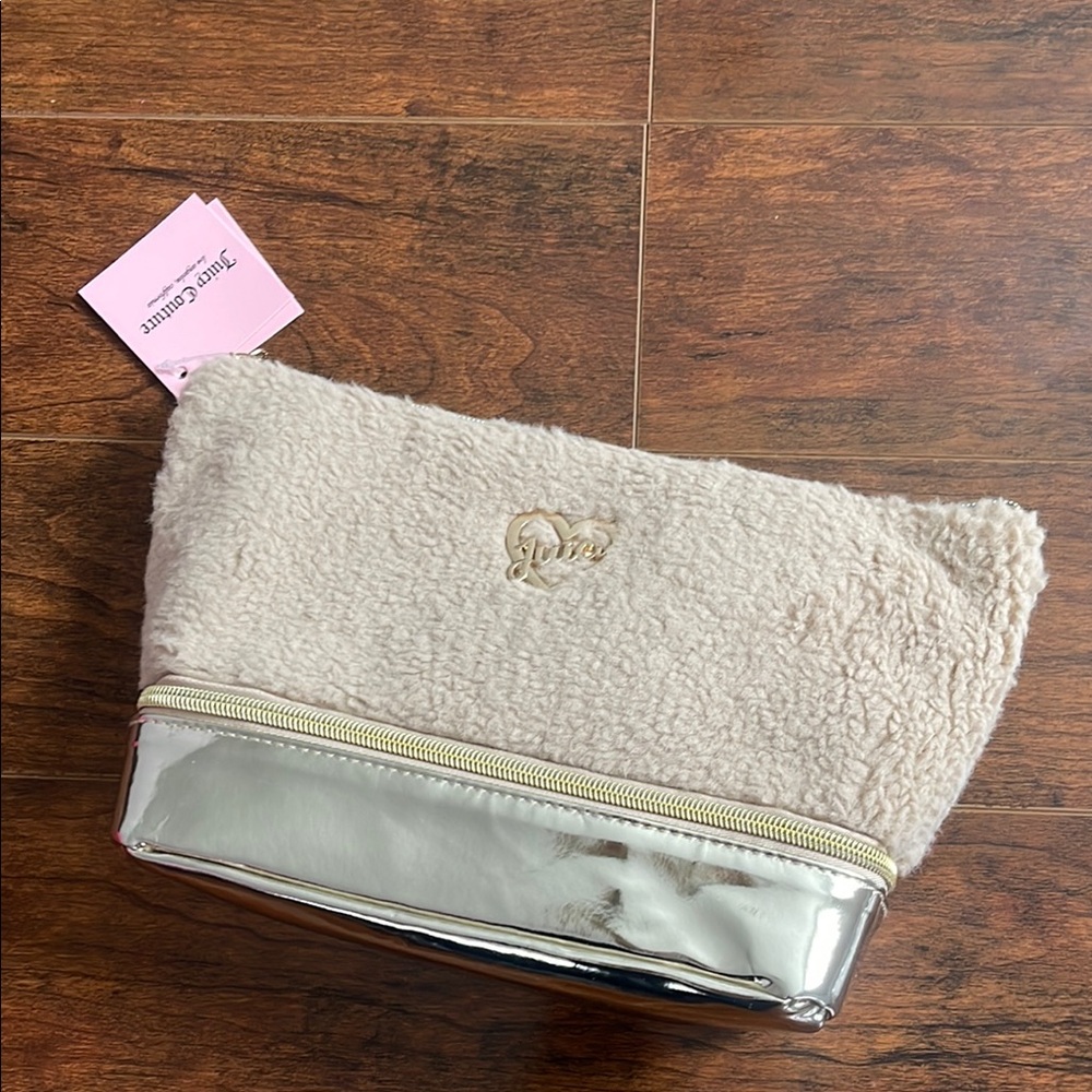 Juicy Couture Cream and Silver Cosmetic Bag